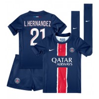 Dres Paris Saint-Germain Lucas Hernandez #21 Domáci pre deti 2024-25 Krátky Rukáv (+ trenírky)